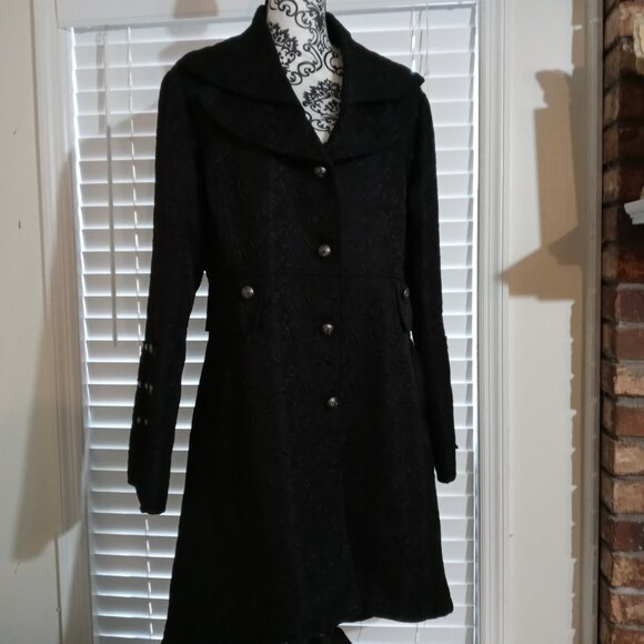 Hearts & Roses London Gothic Long Coat – Size 16 – Early 2000s - Picture 1 of 10